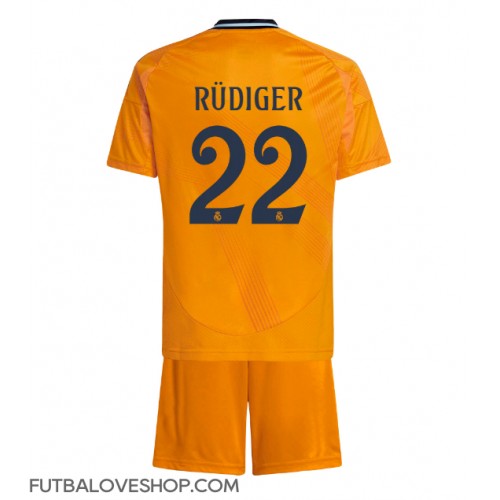 Dres Real Madrid Antonio Rudiger #22 Preč pre deti 2024-25 Krátky Rukáv (+ trenírky)